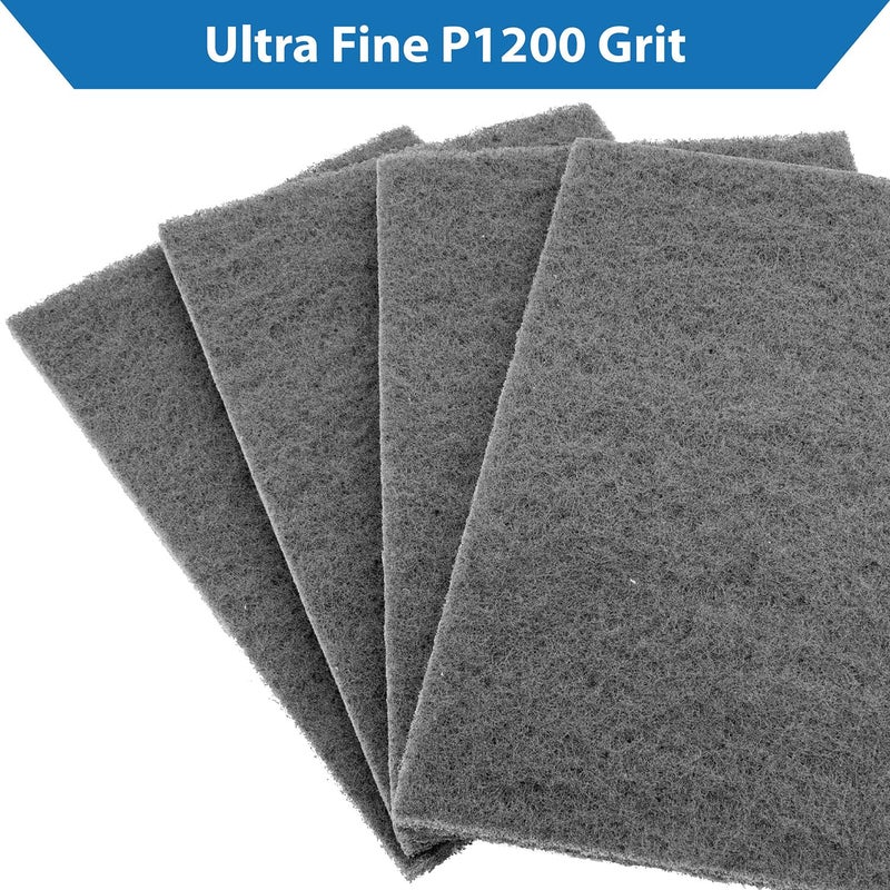 TJR ® Scuff Pads 10-Pack – Non-Woven Fleece Buffing Pads for Automotive, Autobody – Multipurpose 6 x 9 Inch Scouring Pad – Tear Resistant Wet and Dry Use Sanding Pads (Ultra Fine P1200) - Image 3